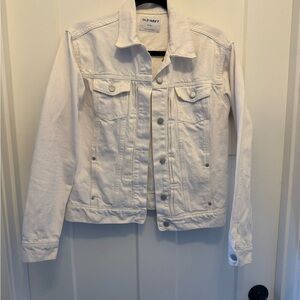 Old Navy White Denim Jean Jacket - Classic Button-Front